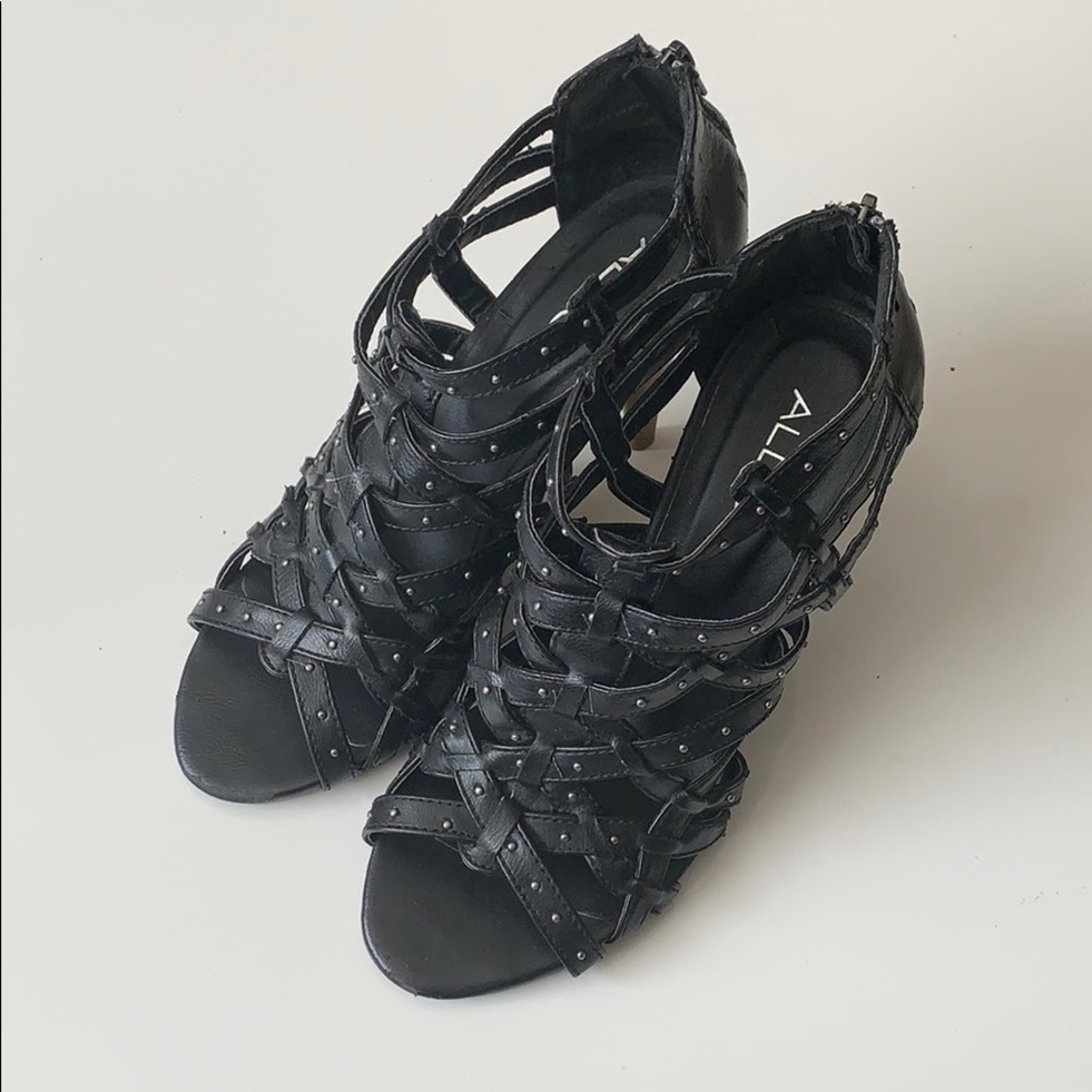 Aldo Black Strappy Studded High Heels